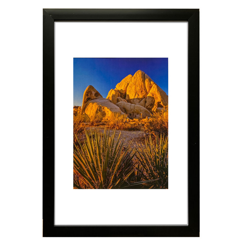 Cadres photo en PVC, cadres photo muraux avec verre HD et carton, ensemble de 5, Black