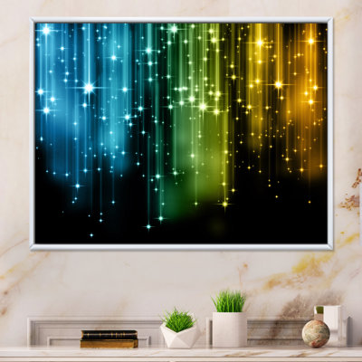 Glowing Lights Matrix Art - Graphic Art on Canvas
