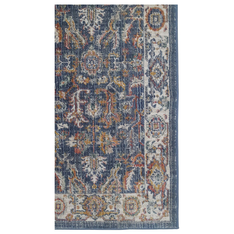 Oriental Machine-Made Blue / Ivory, Runner 2'8" x 10'