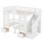Lit superposé simple au dessus d'un lit simple avec table à langer, lit superposé se transformant en lit supérieur et bureau en duvet-1503256548