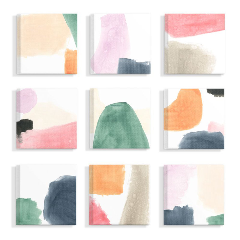 « abstract couleur painting », ensemble de 9 impressions sur toiles