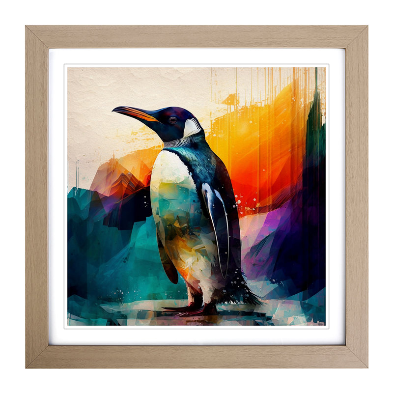 Penguin - Framed Print, Oak