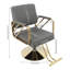 Fauteuil de coiffure gris à 360 ° avec tabouret gris-432037743