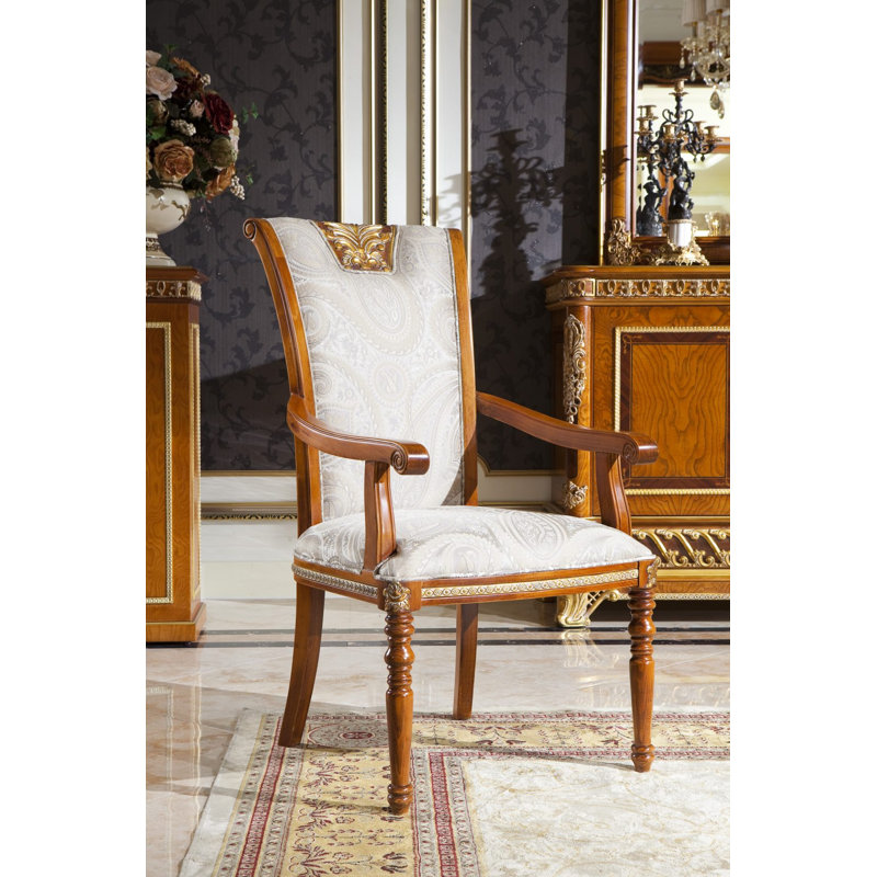 Chaise avec accoudoirs en noyer Narcissus