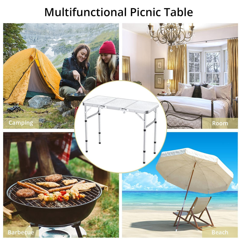 88cm Adjustable Folding Table