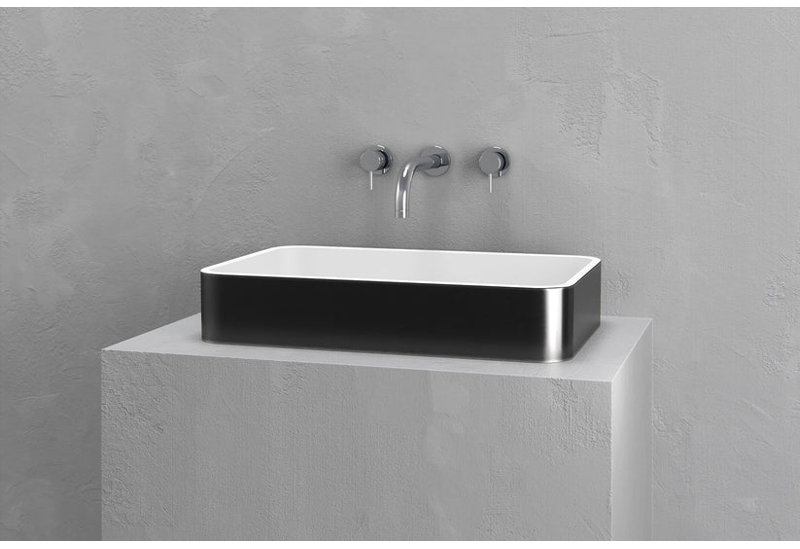 Vast Studio Rectangular Countertop Bathroom Sink, Iron/White