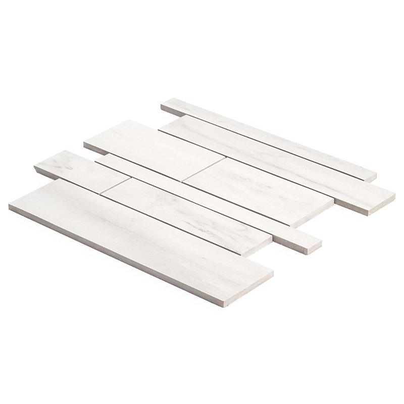 Dreamstone Railroad Porcelain Mosaic, Dolomite Snow Matte