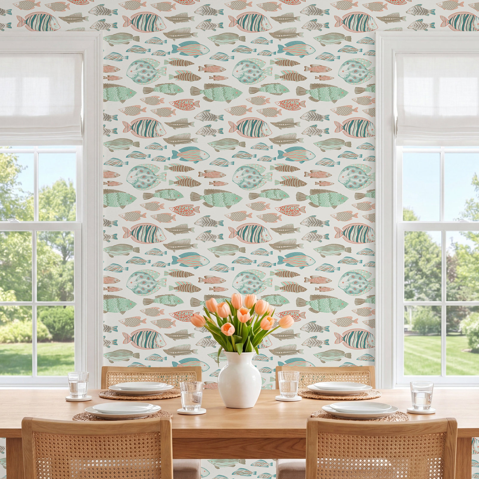 Kendall Self-Adhesive Wallpaper Roll, Ocean Spray