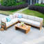 Ensemble de conversation modulaire de patio pour 6 personnes avec coussins Acacia