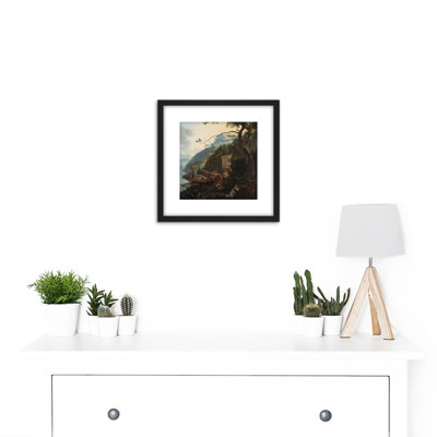 Pijnacker Boatmen Moored on Shore of Italian Lake 1 Piece Single Picture Frame Painting