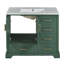 Ensemble de meuble-lavabo traditionnel 36 po avec lavabo en résine, armoire de salle de bain verte avec deux portes et quatre tiroirs