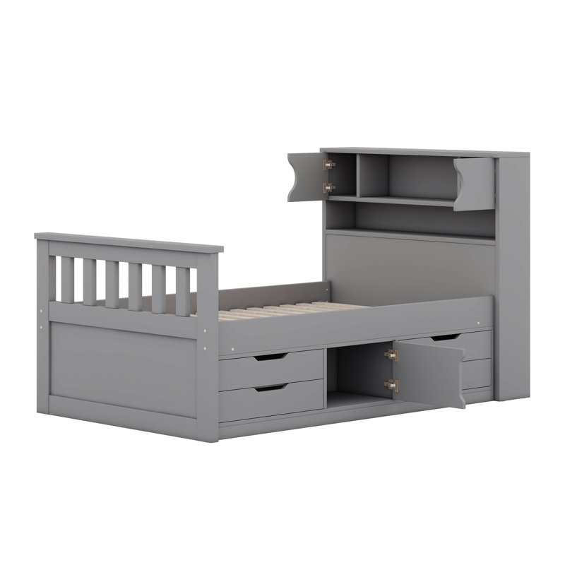 Brixley Bookcase Bed, Gray