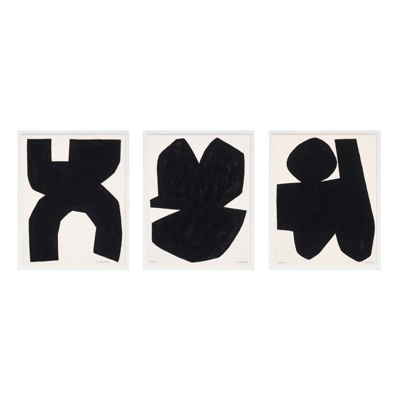 Module Shauna sur blanc. Ensemble de 3 - ensemble de 3 cadres photo, Blanc, H 50 po x l 40 po x P 1,25 po