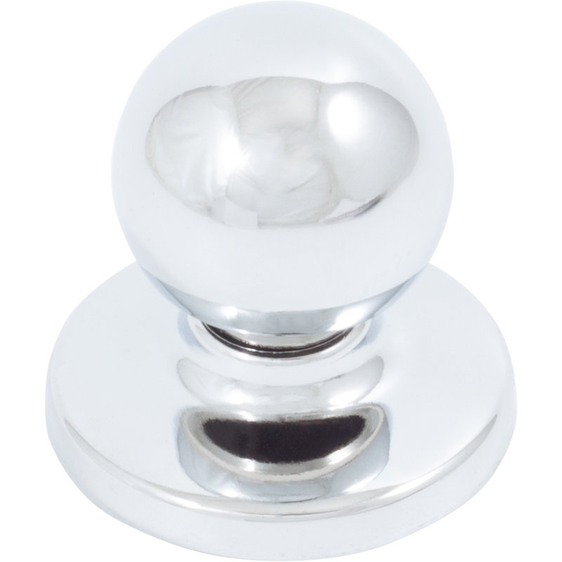 Polished Chrome Round Bi-Fold Door Knob with Backplate