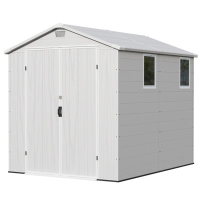 6 Ft. W X 8 Ft. D Resin Outdoor Storage Shed, Weather-resistant Outdoor Storage With Reinforced Design