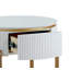 Table de bout ronde d'appoint avec tiroir Exquise ultrabrillant et doré