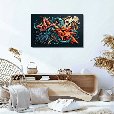 Ensemble d'une toile murale graffiti mécanique