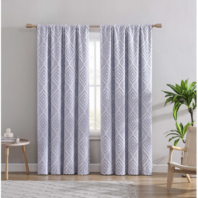 Swift Home Jacquard Clip Blackout Rod Pocket Single Window Panel