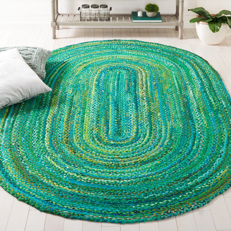 Cotton Hand Woven Area Rug, Oval 152 x 244 cm