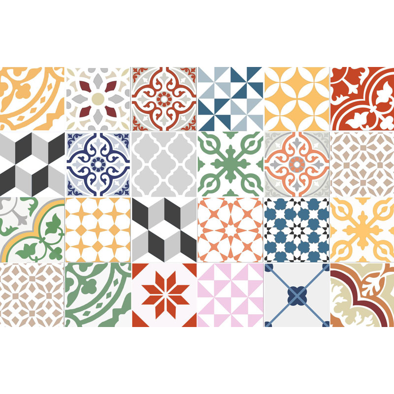 Vinyl Mat Migina in Yellow/Grey/Red, Runner 66 x 250cm