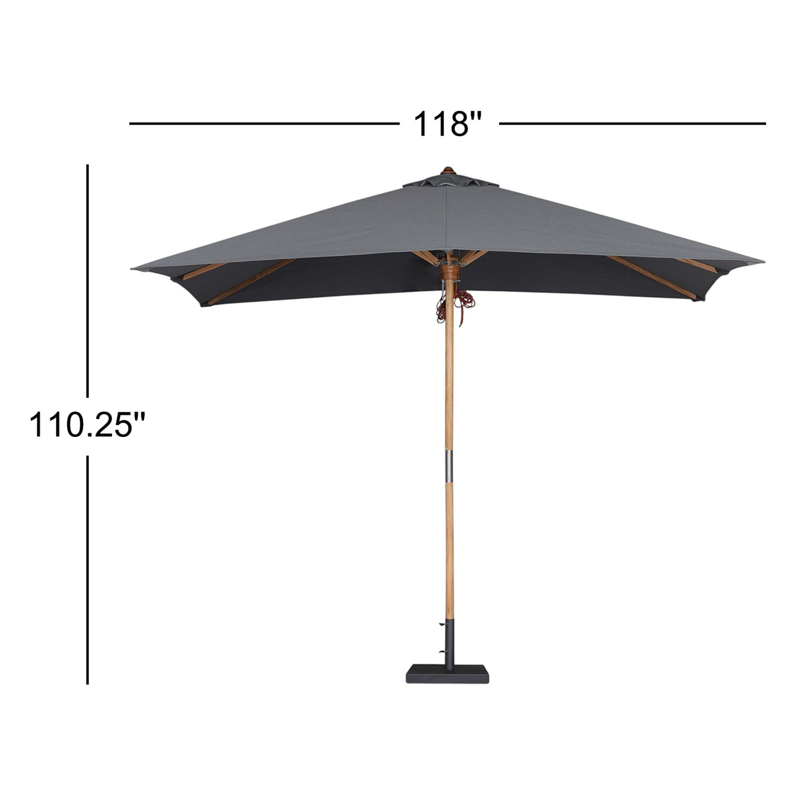 Nadira 9.8' Market Umbrella, Gray