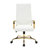 Humairaa Leather Office Chair – Executive Task Chair with Swivel, Adjustable Height & Gold Base for Home Office or Conference Room-325982890
