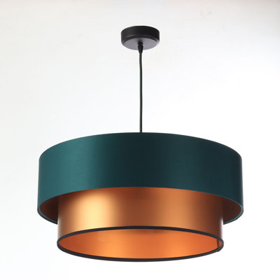 Rivington 1 - Light Black/Silver Drum Pendant