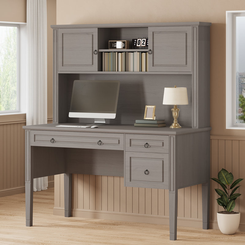 Bureau de direction à 3 tiroirs Suter, Gris