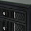 Table de chevet contemporaine en velours noir avec boutons en cristal, revêtement luxueux | Idée de cadeau