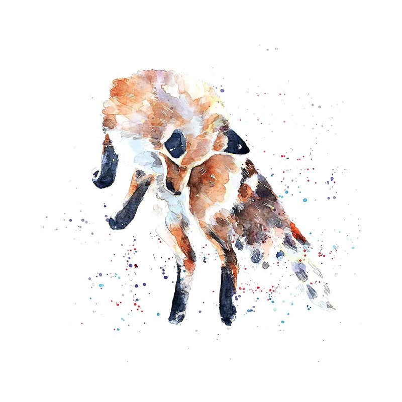 «Mousing Fox I» par EdsWatercolours - reproduction d'art sur toile tendue, H 12 po x l 12 po x P 0,75 po, Toile tendue
