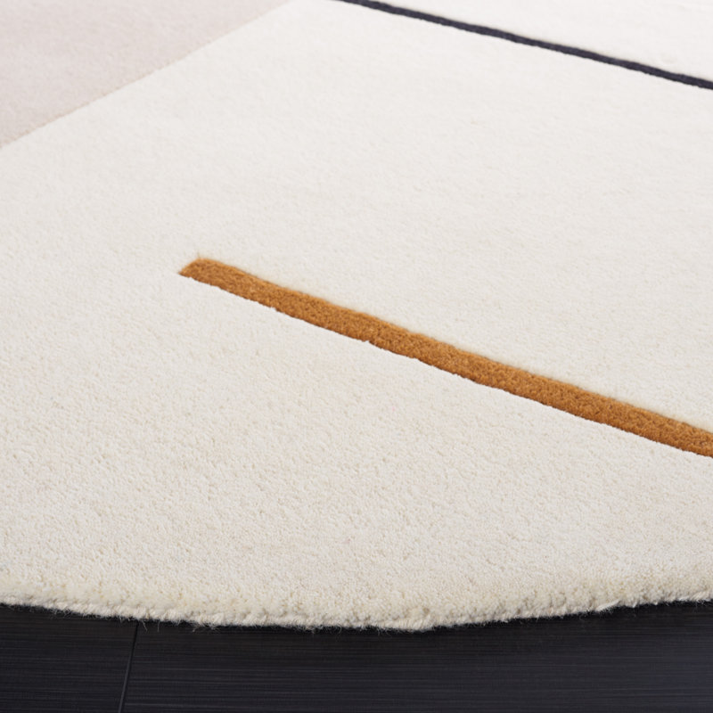 Delahni Hand Tufted New Zealand Wool Rug, Round 5'