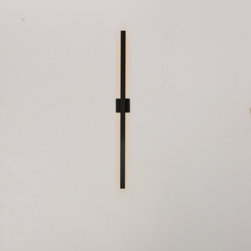 Demetrise Aluminum LED Wall Light, Black, 51"H x 1.5" W x 2.25" D