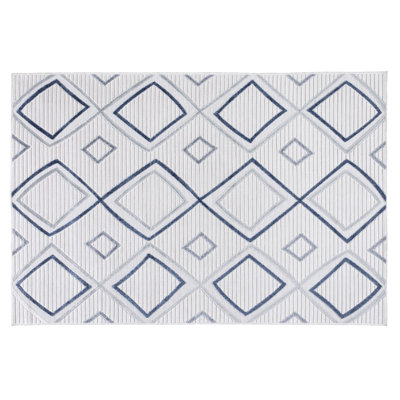 Tapis luxueux crème, 2,6 x 4,9 pieds | 100% polypropylène, hauteur de poils de 0,2 po | Tissu durable tissé à la machine avec base en coton / jute | Facile à nettoyer, facile à nettoyer, parfait pour le salon et la chambre à coucher