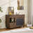 2 IN 1 Multi-use Cat Litter Box Enclosure, Modern Walnut Side Table with Storage, Buffet Casanova Side Board
