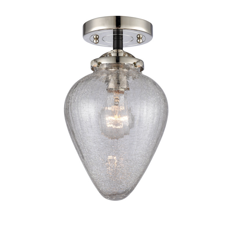 Plafonnier semi-encastré 1 lumière 6,5 po Shauna, Ampoule non incluse, Nickel poli noir