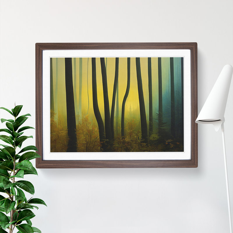 Spirited Forest 1 Piece Single Picture Frame Painting, 46cm H x 64cm W x 2cm D, Walnut Framed