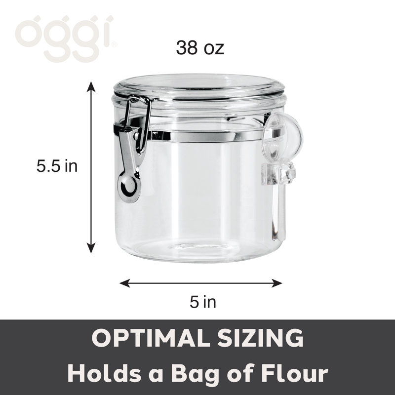 Clear Clamp Canister w/ Scoop (5.5 in H, 38 oz)