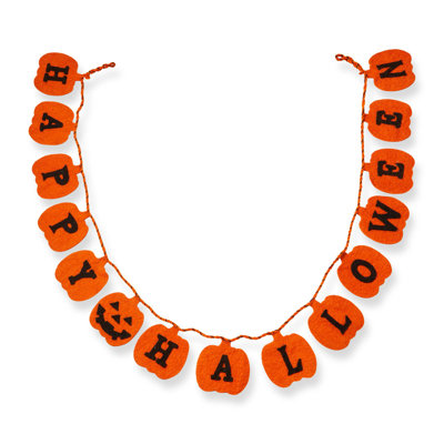 Happy Halloween Wool Felt Garland Orange Everyday