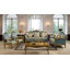 Victorian-inspired Gold & Velvet Living Room Set