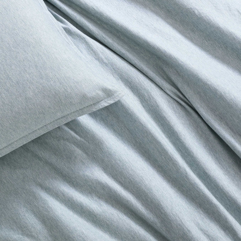 Calvin Klein Modern Cotton Melange Duvet Cover Set, Queen Duvet Cover +  2 Standard Shams, Blue