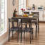 Ensemble de table de salle à manger 5 pièces avec 4 chaises Leday, ensemble de table de cuisine moderne pour 4 personnes, conception peu encombrante