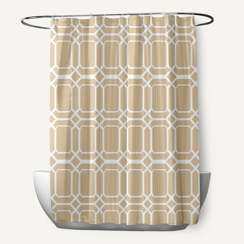 Rideau de douche simple synthétique Synthia, Taupe