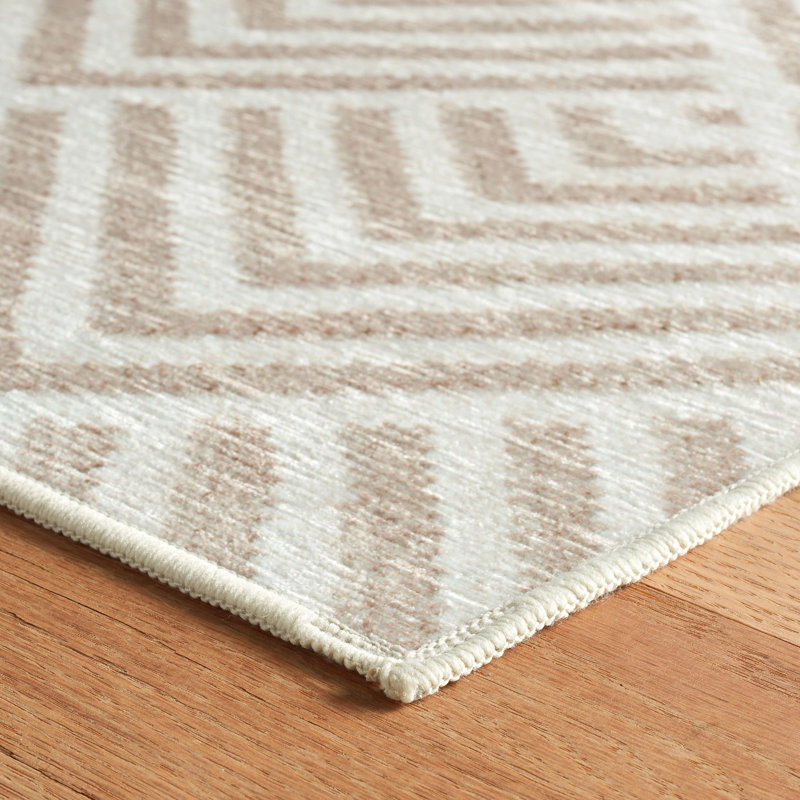 Cleo Cement Machine Washable Rug, Rectangle 3' x 5'