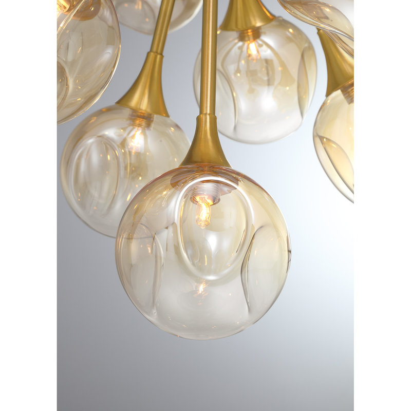 Lustre 18 lumières Matisse en laiton, Laiton