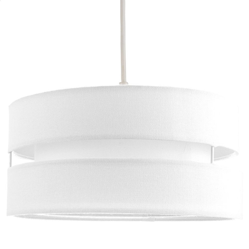 Contemporary Quality Linen Fabric Triple Tier Ceiling Pendant Light Shade, White, 17cm H x 35cm W x 35cm D