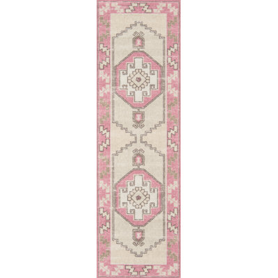 Tapis oriental rose/beige/brun