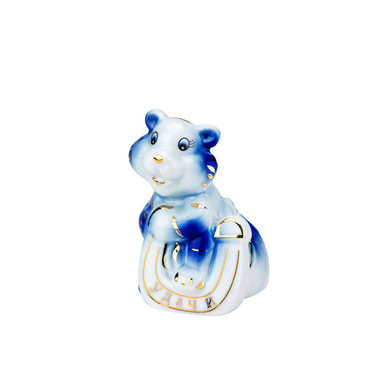 Figurine Adaja Tiger sur un fer à cheval