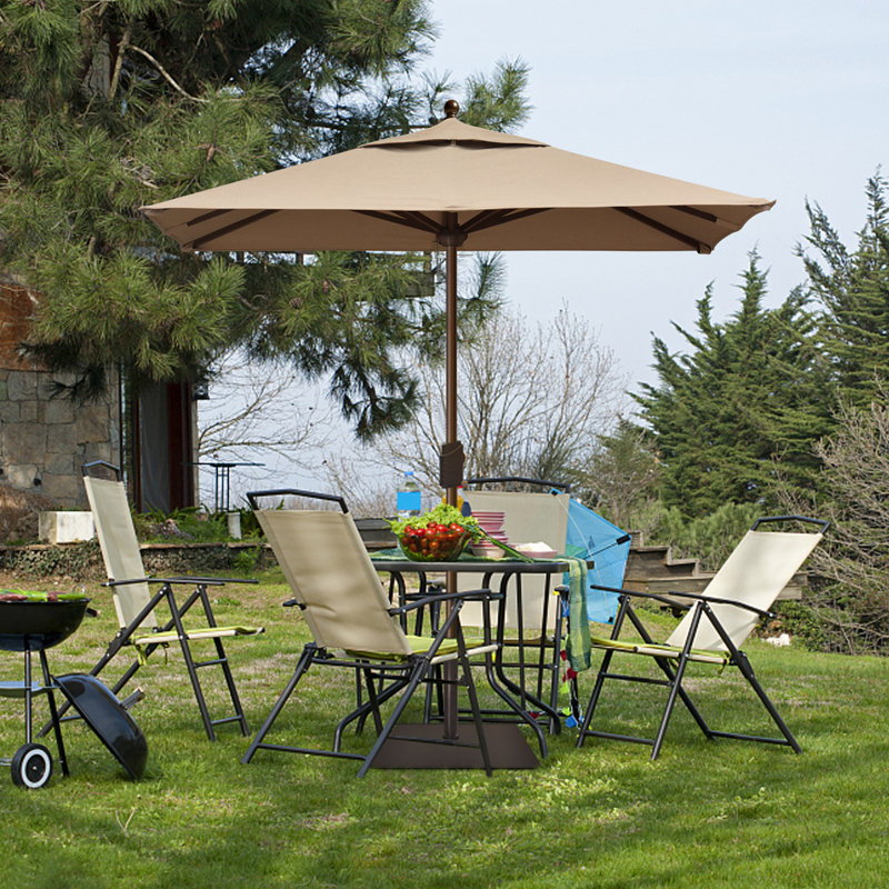 Parasol de marché carré 6 pi Nahlani, Beige foncé