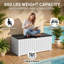 Grande boîte de rangement en résine pour l'extérieur 120 gallons Edrosie Inc, blanc et noir-129532082-132785587