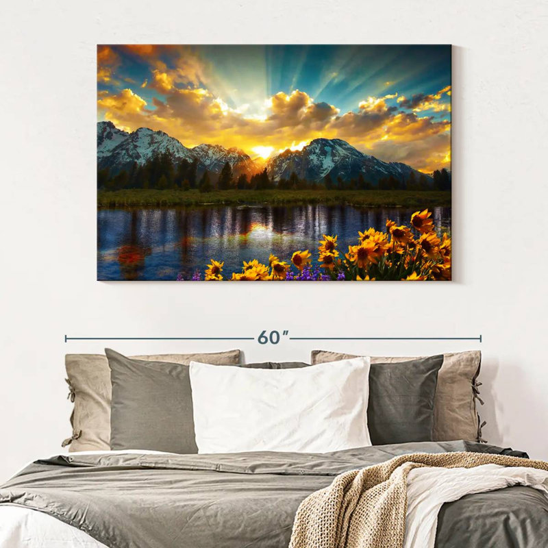 Grand Teton, reproduction sur toile, H 51 po x l 34 po x P 1,25 po